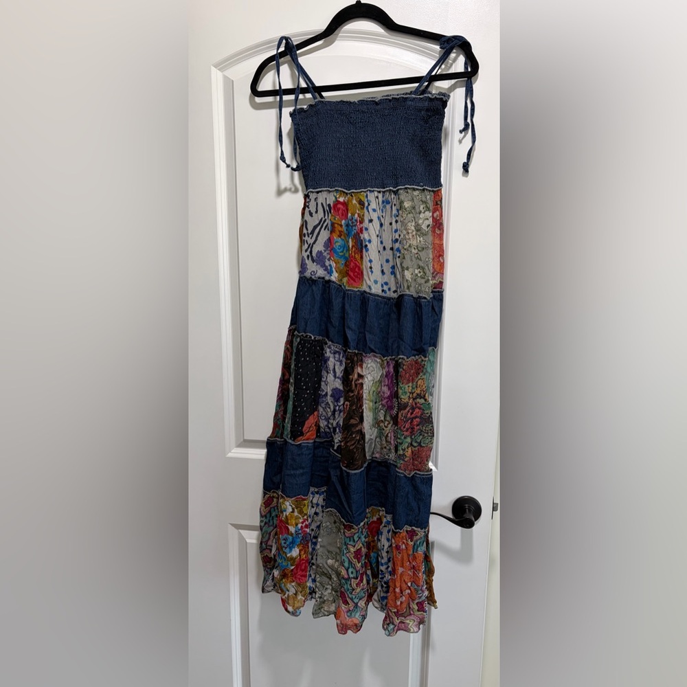 Young Threads Tiered Jean And Patchwork Maxi Dres… - image 3